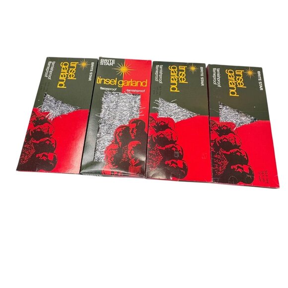 Brite Star Silver Tinsel Garland 50 Ft Flameproof Tarnishproof Christmas Lot 3 - Picture 4 of 4